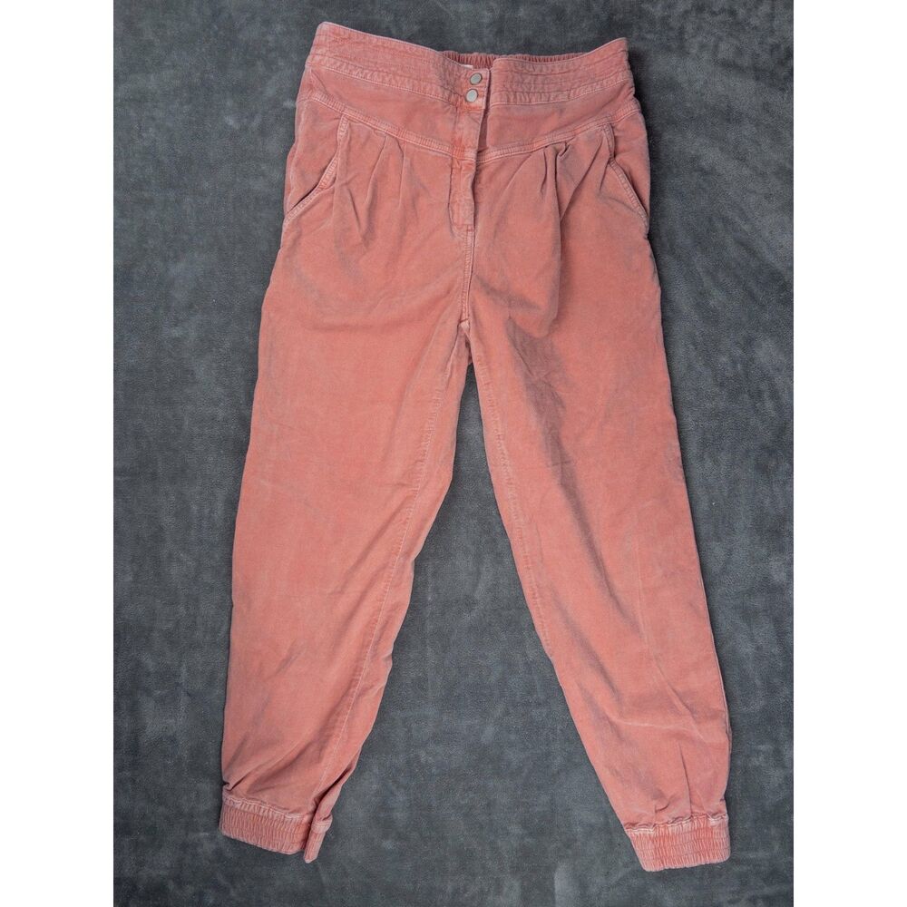 Anthropologie Kalea Jogger Pants Dusty Pink Coral Velvet Corduroy Small